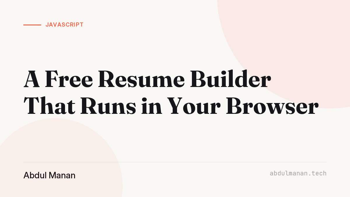 CV Studio — A Free, Private Resume Builder