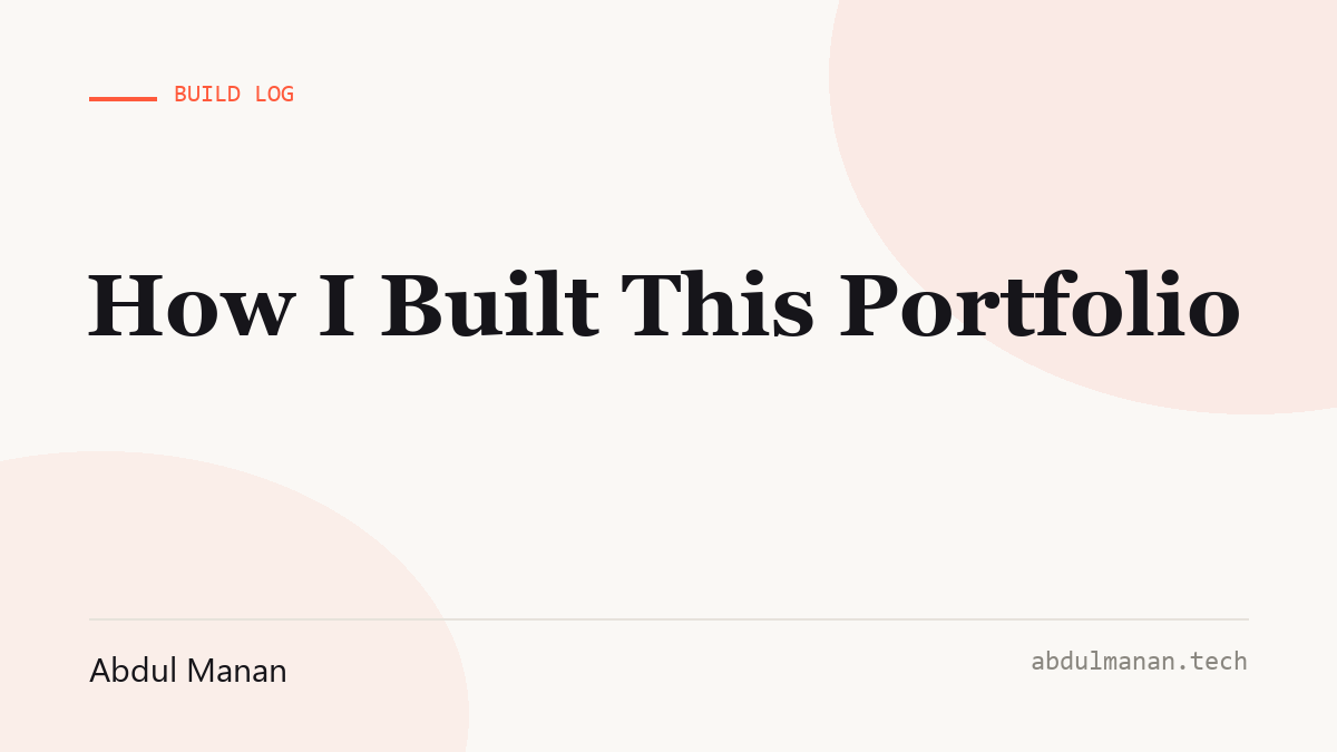 How I Built This Portfolio