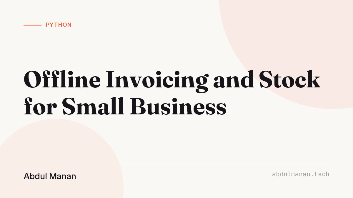 InvoiceApp — Offline Invoicing and Stock Control