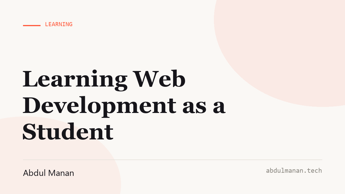 Learning Web Development as a Student