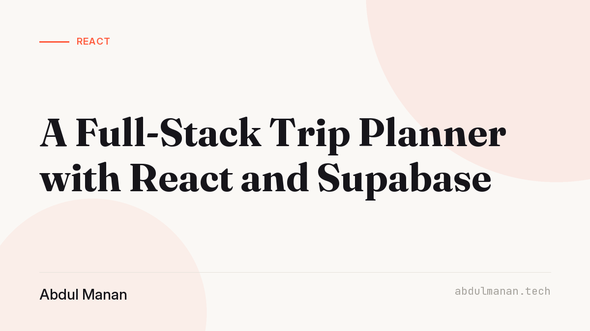SafeRoute — A Full-Stack App on React and Supabase
