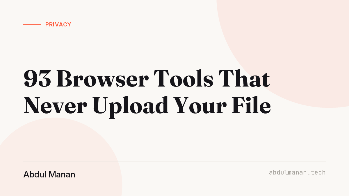 ToolForge — 93 Browser Tools, Zero Uploads